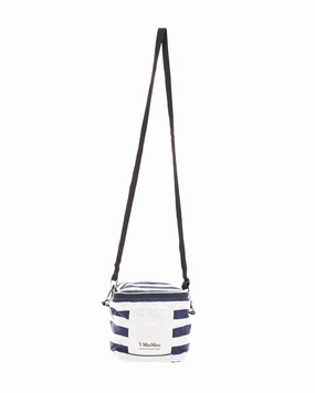 'S Max Mara Striped Bag in White Polyamide