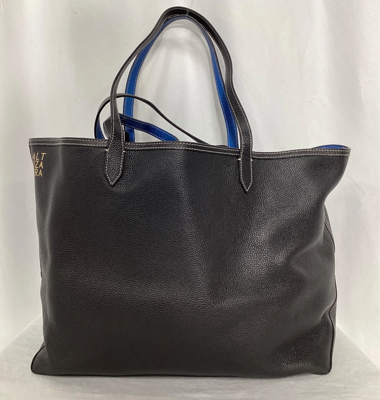 Altuzarra Duo Large Reversible Textured Tote in Black Leather