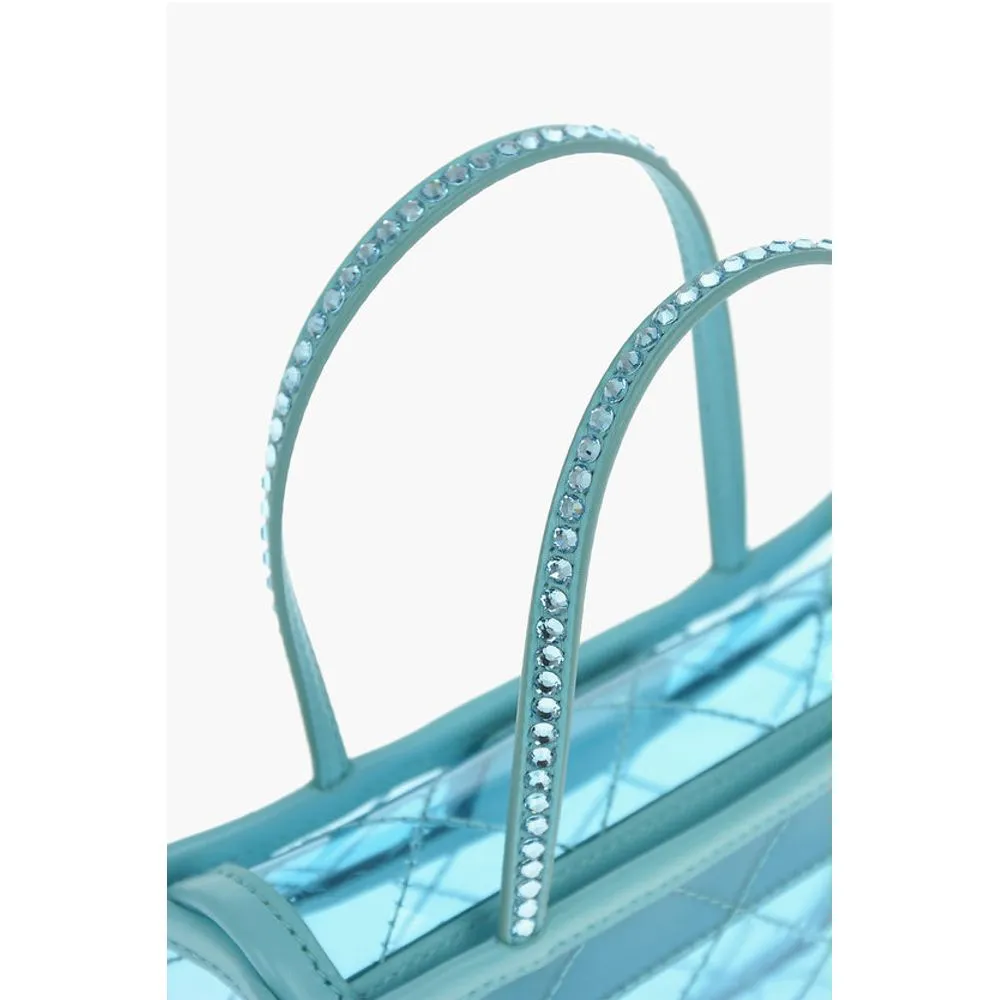 Amina Muaddi Pvc BETTY Mini Handbag with Rhinestoned Women's Detailing