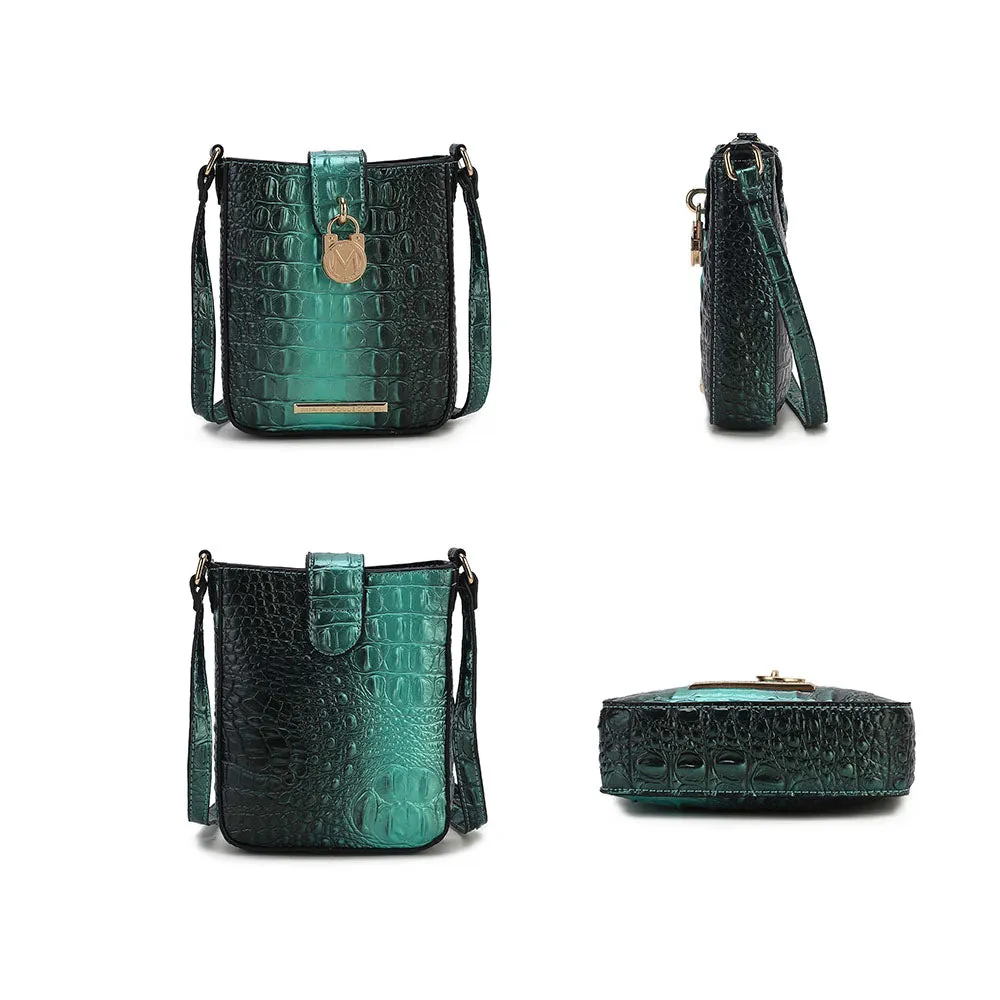 Avery Women's Embossed Gradient Fashion Crossbody Bag by Mia K