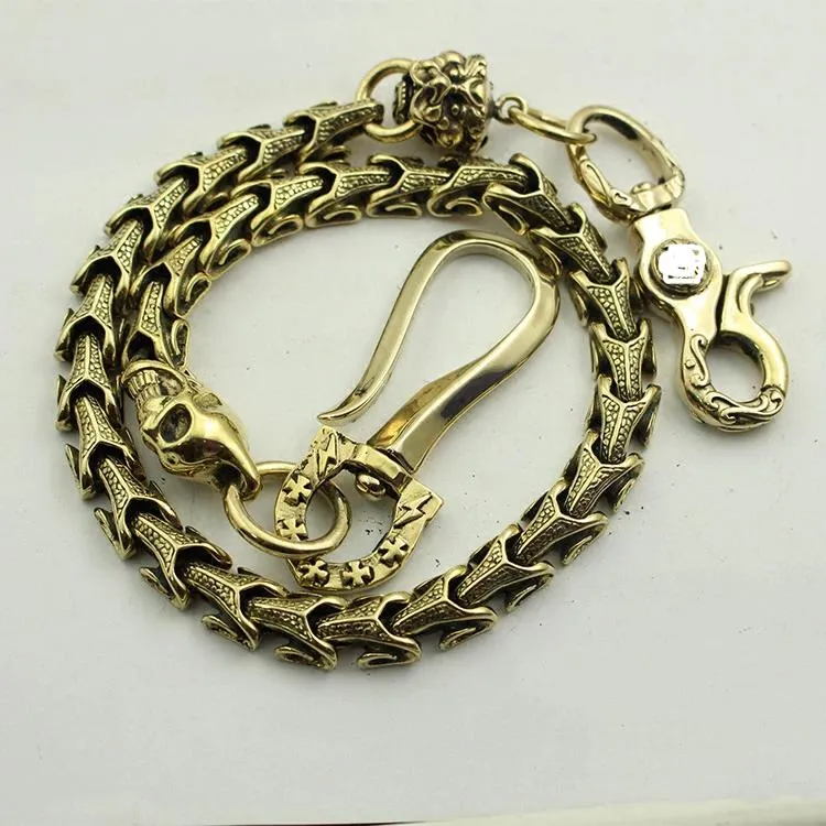 Badass Brass 18 Copper Skull Chain Pants Chain Wallet Chain Motorcycle Wallet Chain for Men