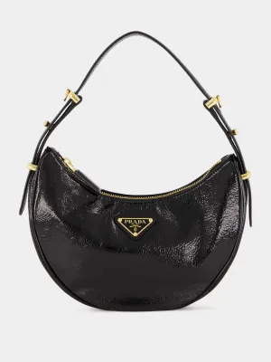 Black Arqu Naplak Leather Shoulder Bag