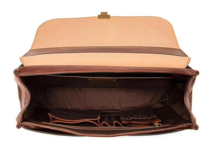 Bosca Men's Dolce Collection Flapover Briefcase
