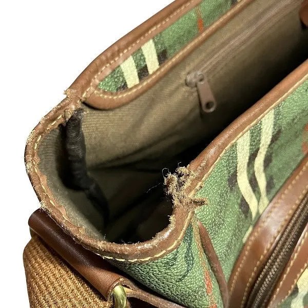 Burberry Green Check Messenger Bag