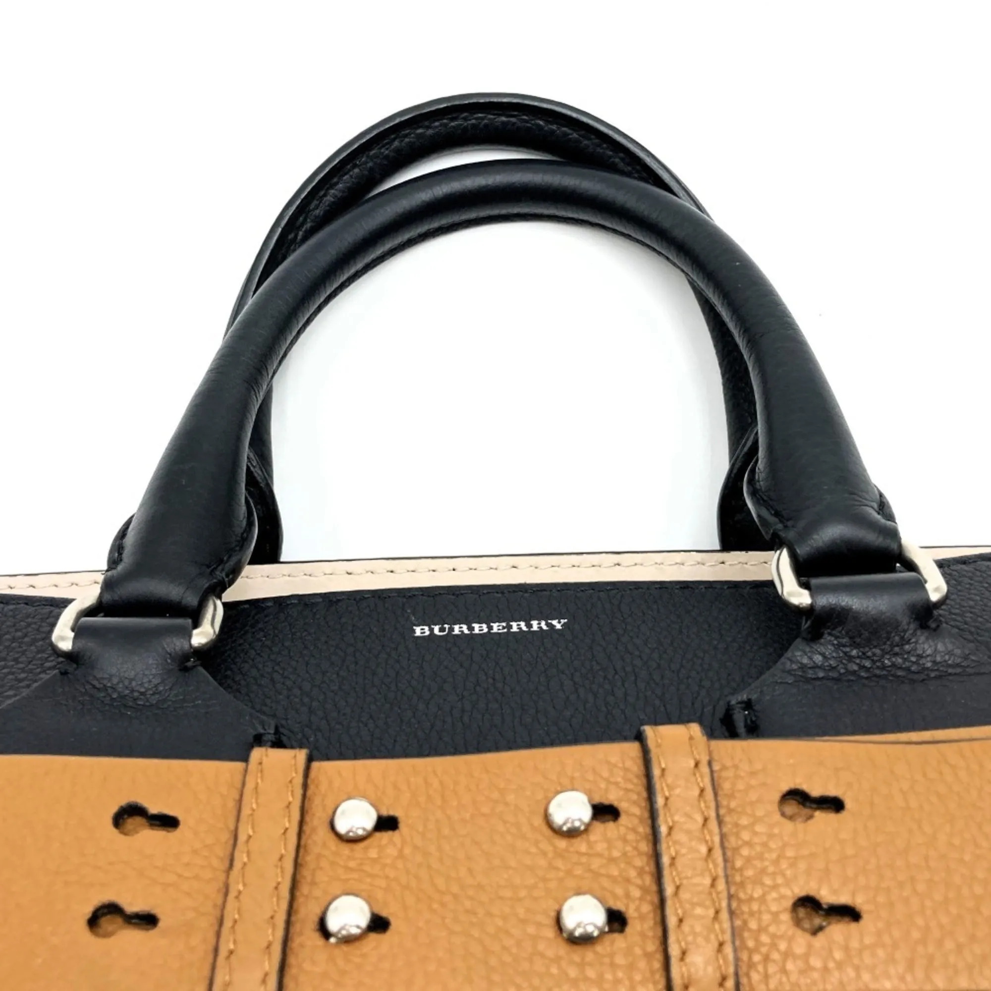 Burberry  Leather Shoulder Bag Tote Bag (Pre-Owned)