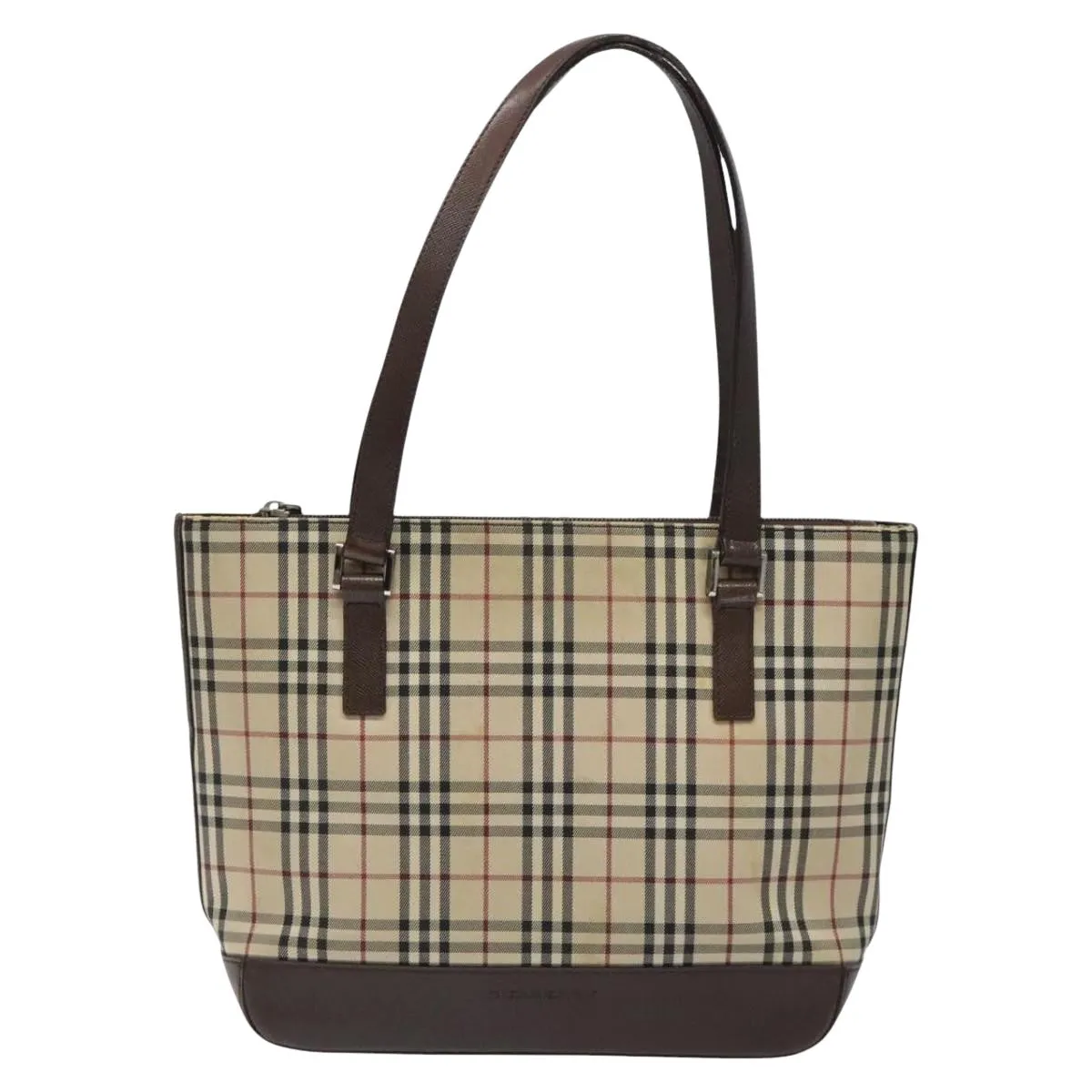 Burberry Nova Check Leather Tote Bag (Pre-Owned)