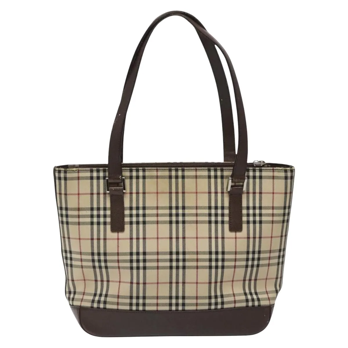 Burberry Nova Check Leather Tote Bag (Pre-Owned)