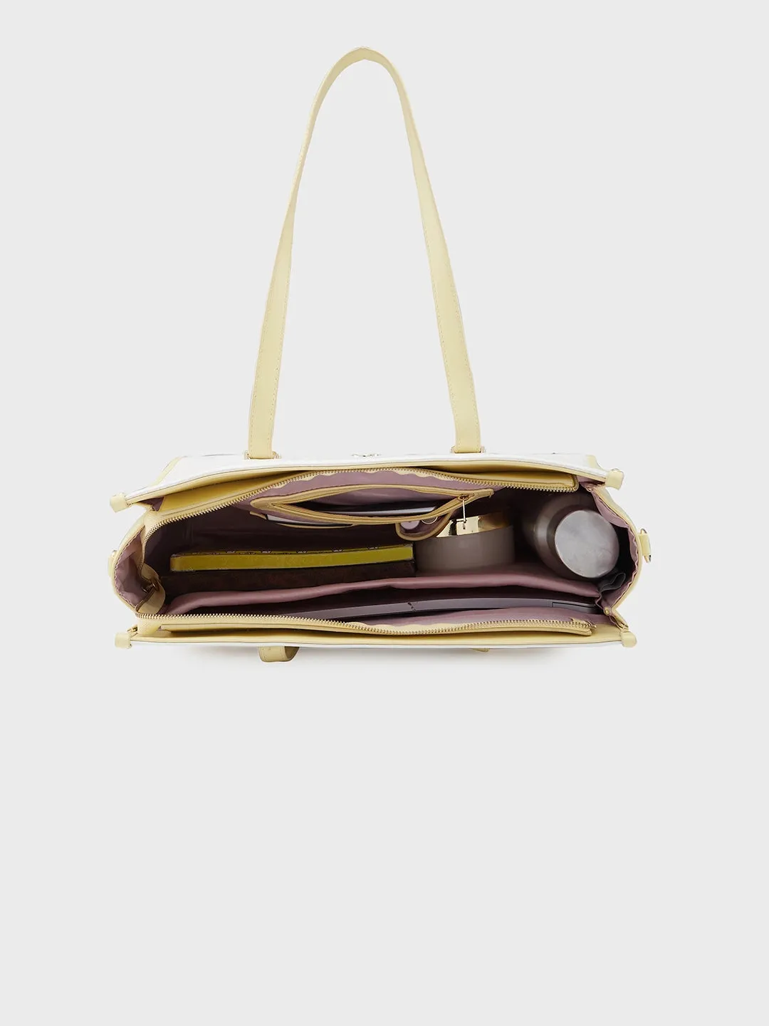 Caprese Aurora Large Yellow Tote Laptop Bag