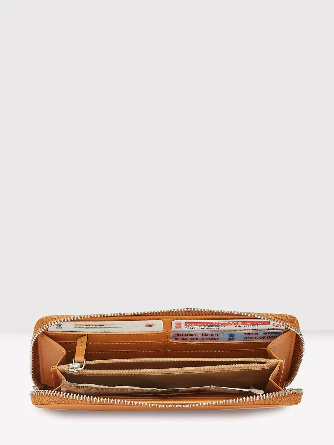 Caprese Avery Large Tan Zip Around Wallet