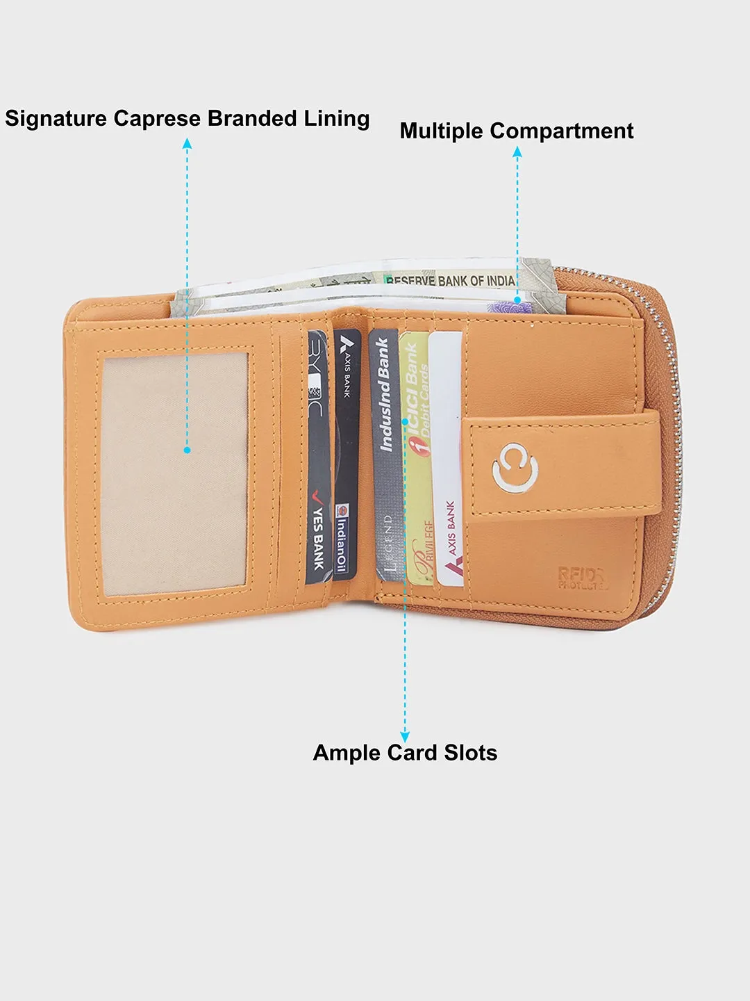 Caprese Avery Small Tan Wallet