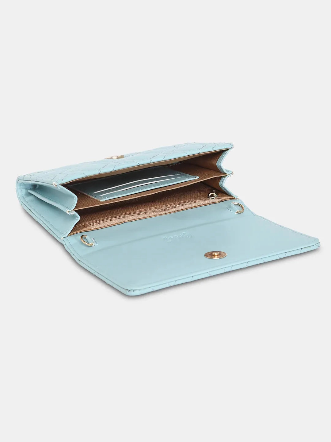 Caprese Berdine Large Blue Flapover Wallet