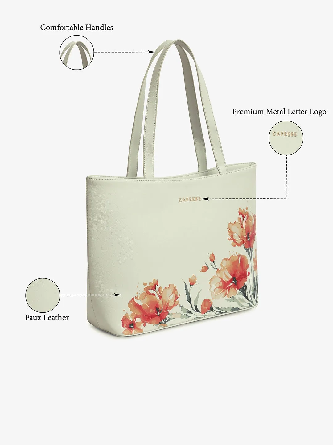 Caprese Chloe Large Grey Tote Bag