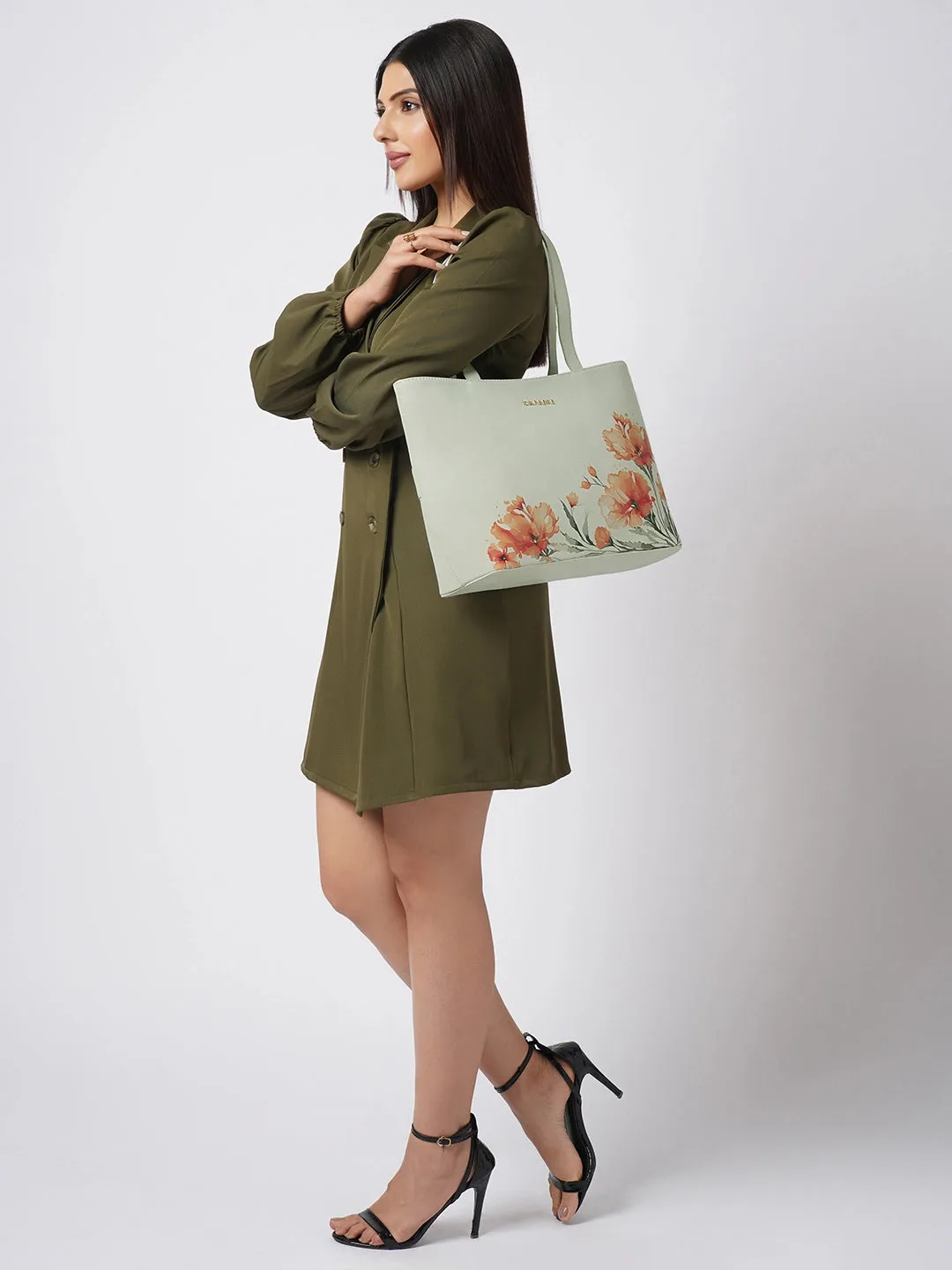 Caprese Chloe Large Grey Tote Bag