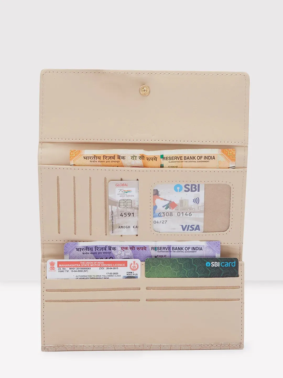 Caprese Dorrita Medium Beige Flapover Wallet
