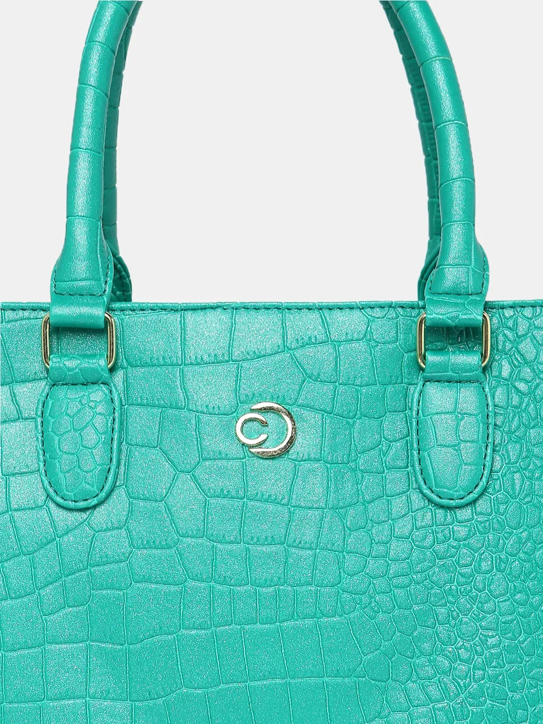 Caprese Eastwood Medium Metallic Green Tote Bag