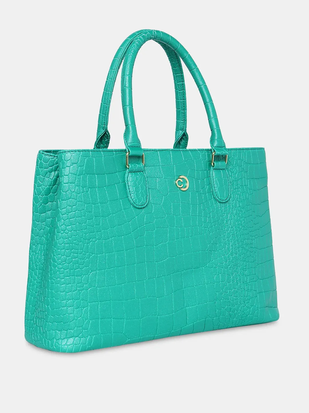 Caprese Eastwood Medium Metallic Green Tote Bag