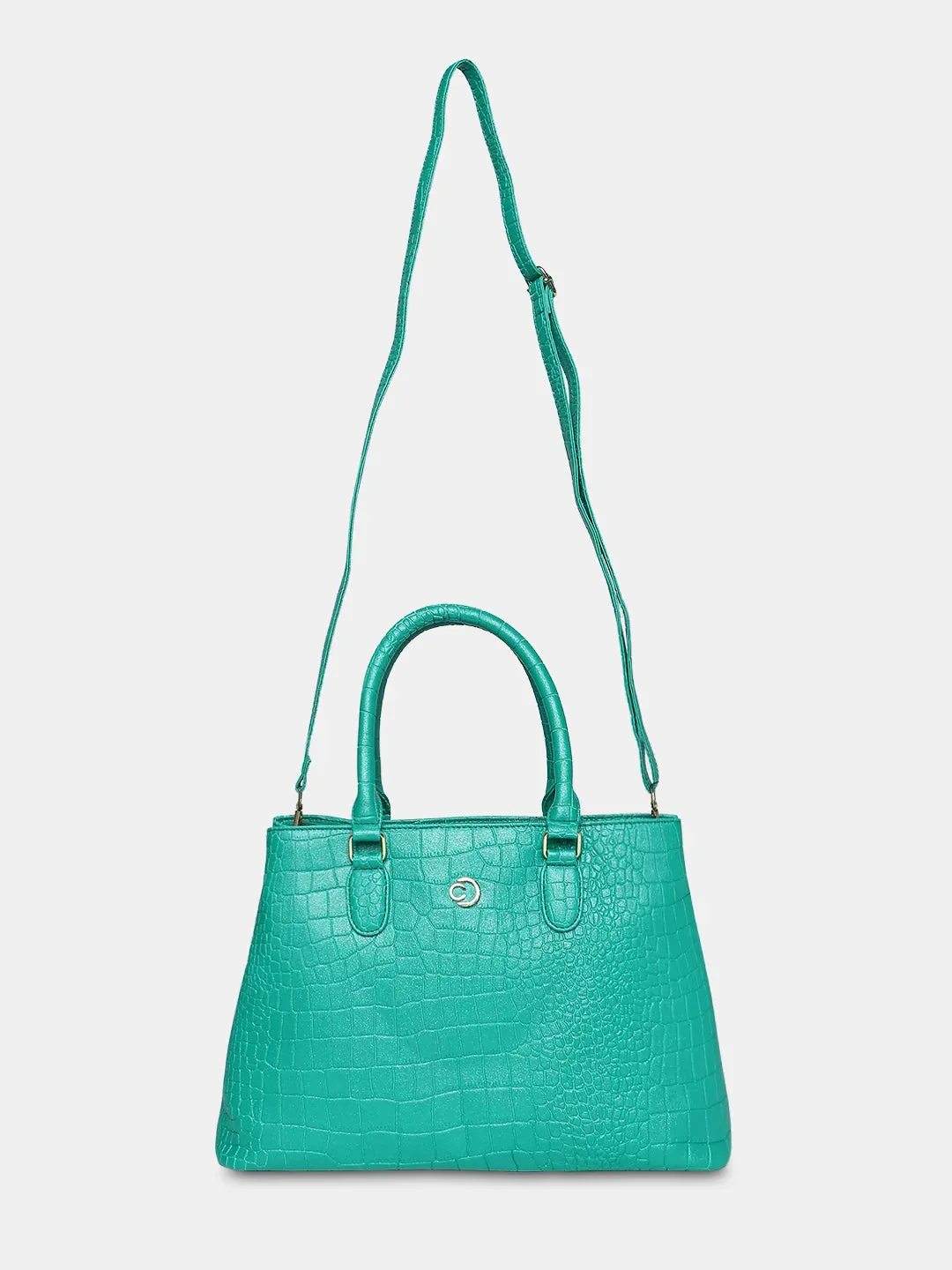 Caprese Eastwood Medium Metallic Green Tote Bag
