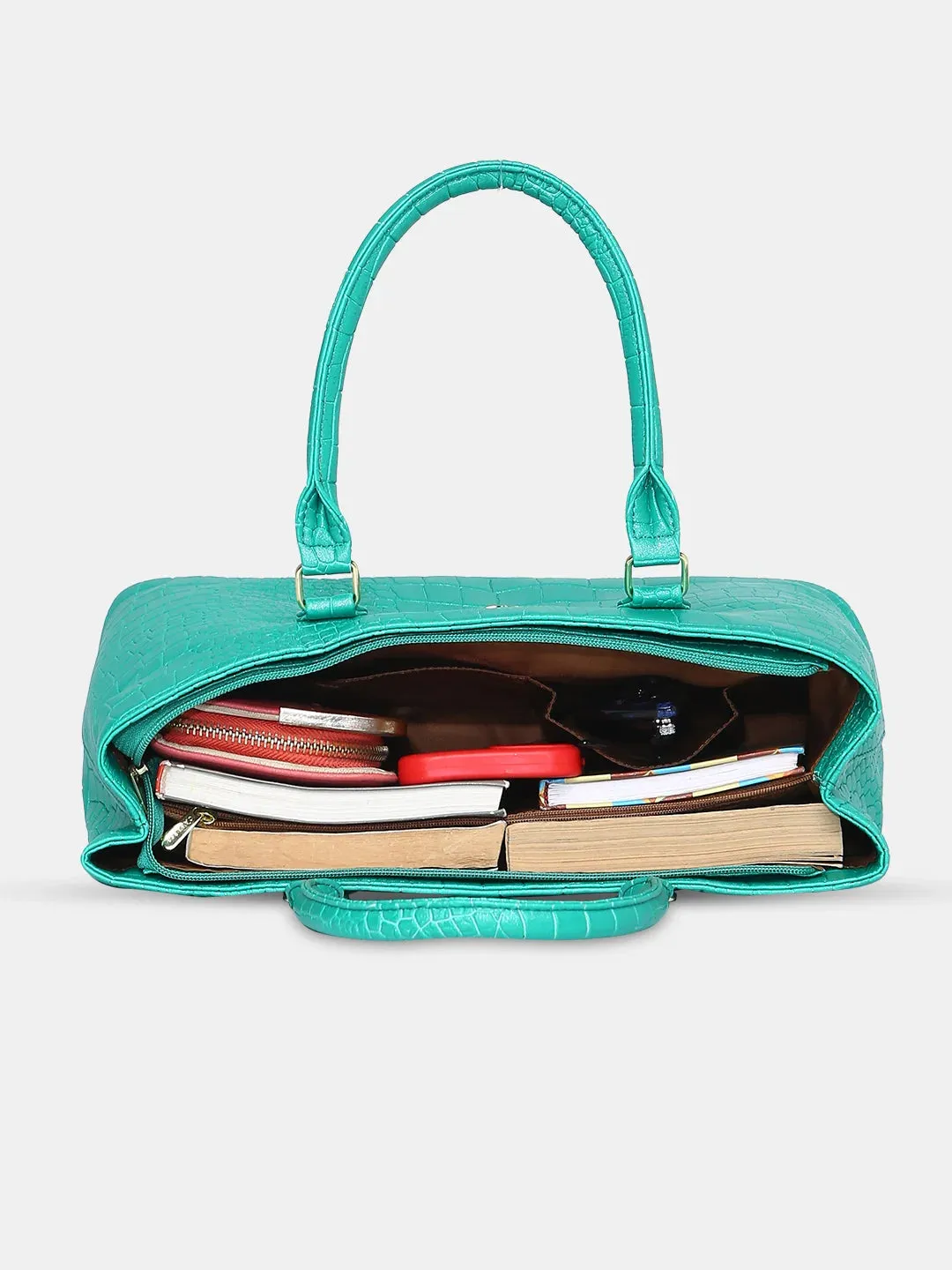 Caprese Eastwood Medium Metallic Green Tote Bag