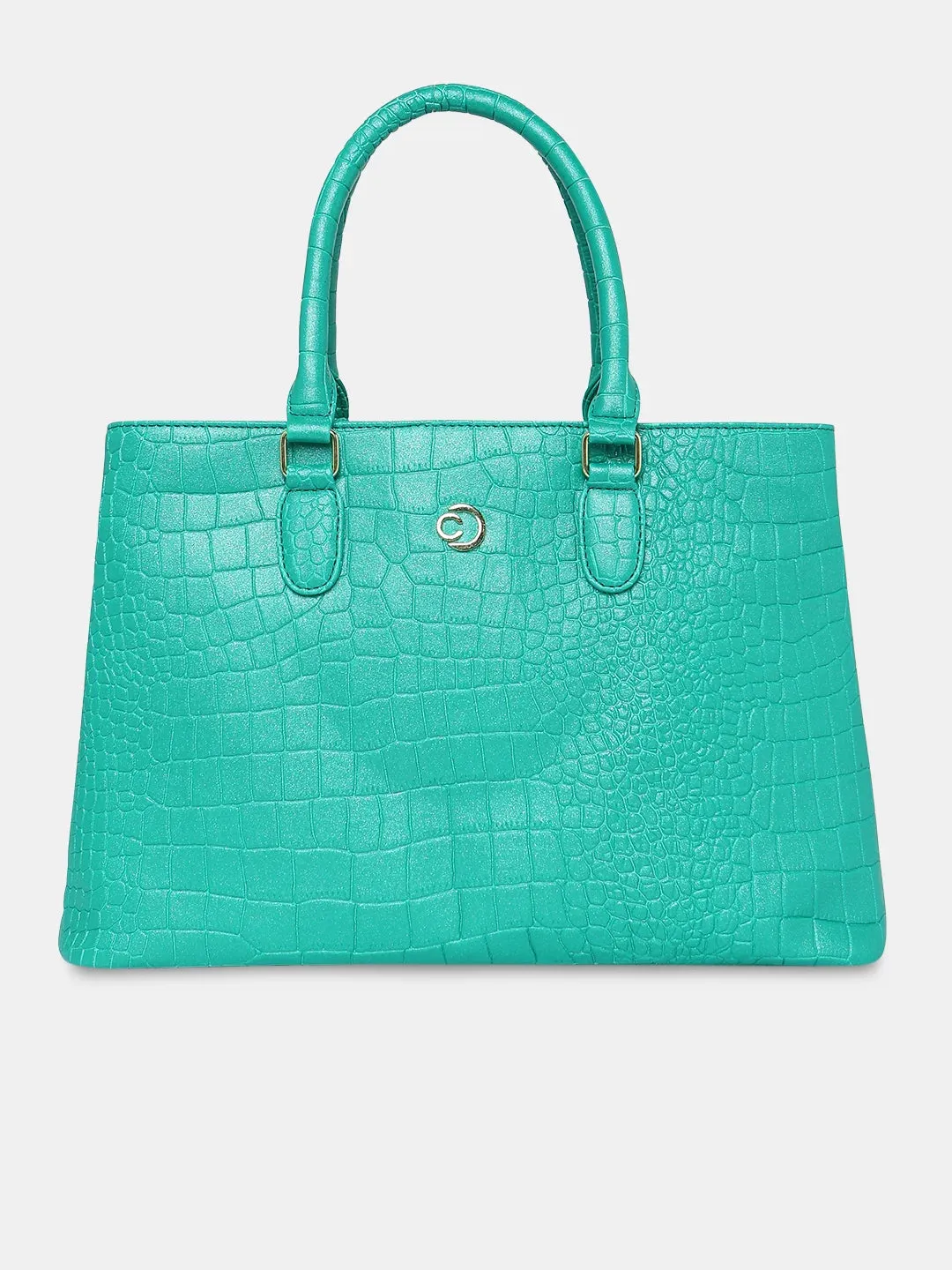 Caprese Eastwood Medium Metallic Green Tote Bag