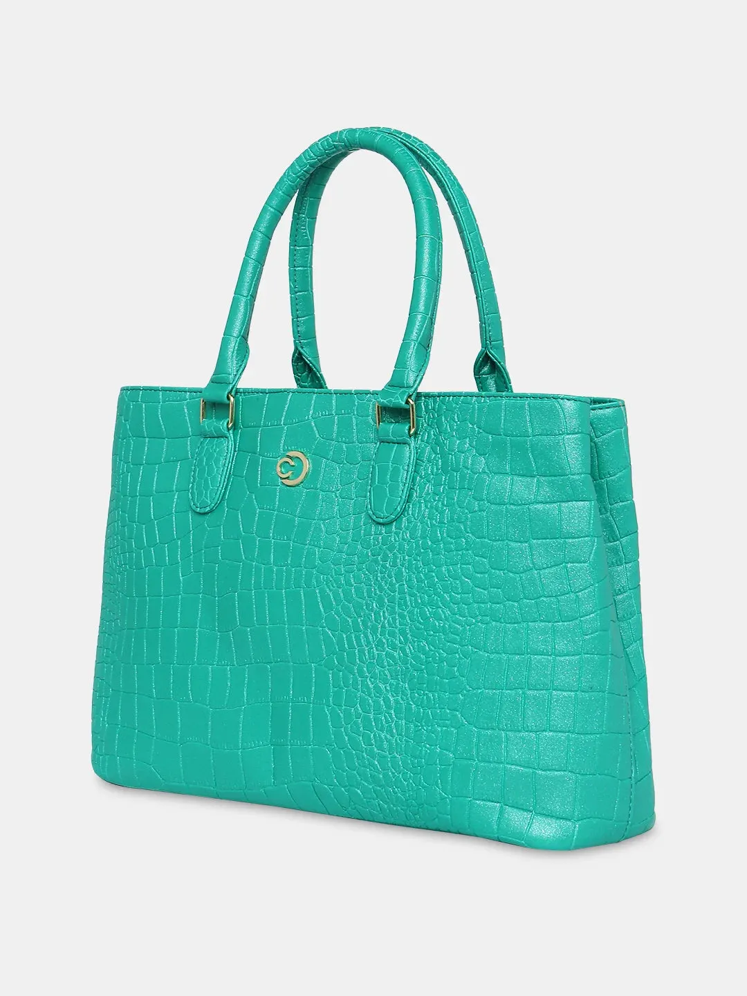 Caprese Eastwood Medium Metallic Green Tote Bag