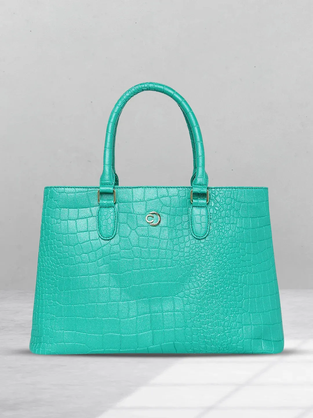 Caprese Eastwood Medium Metallic Green Tote Bag