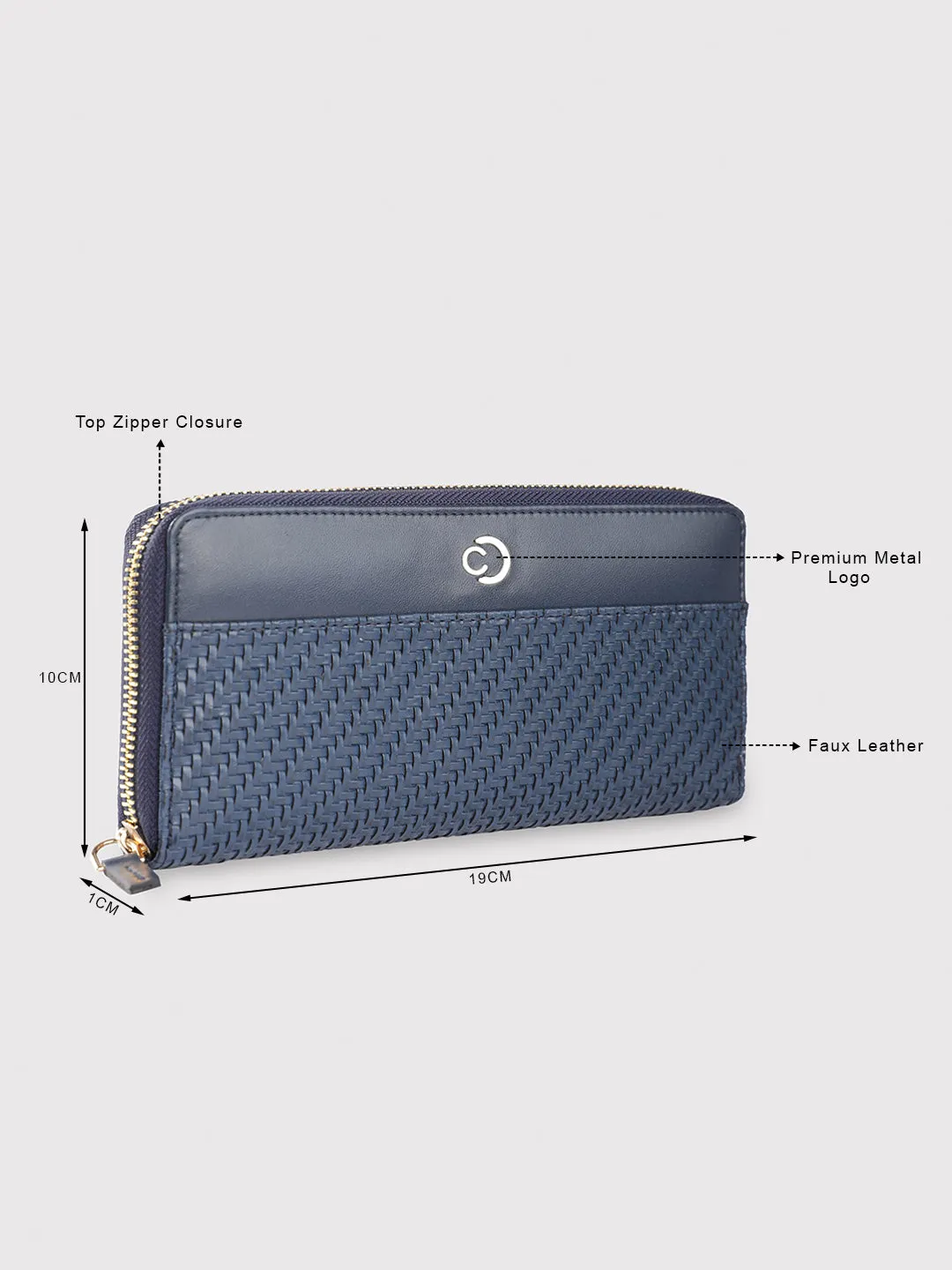 Caprese Emma Large Navy Zip Around Wallet