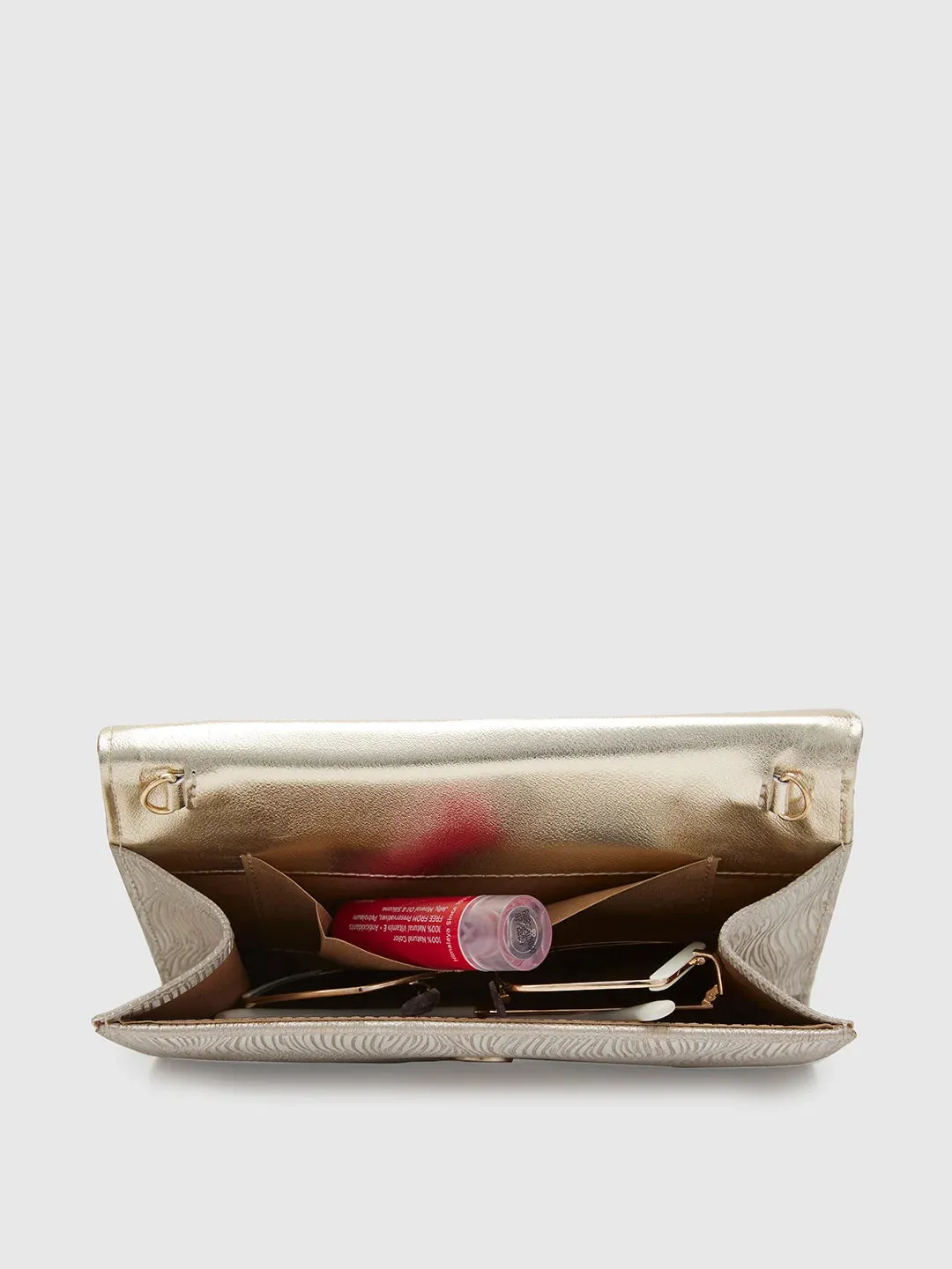 Caprese Eryka Medium Light Gold Clutch