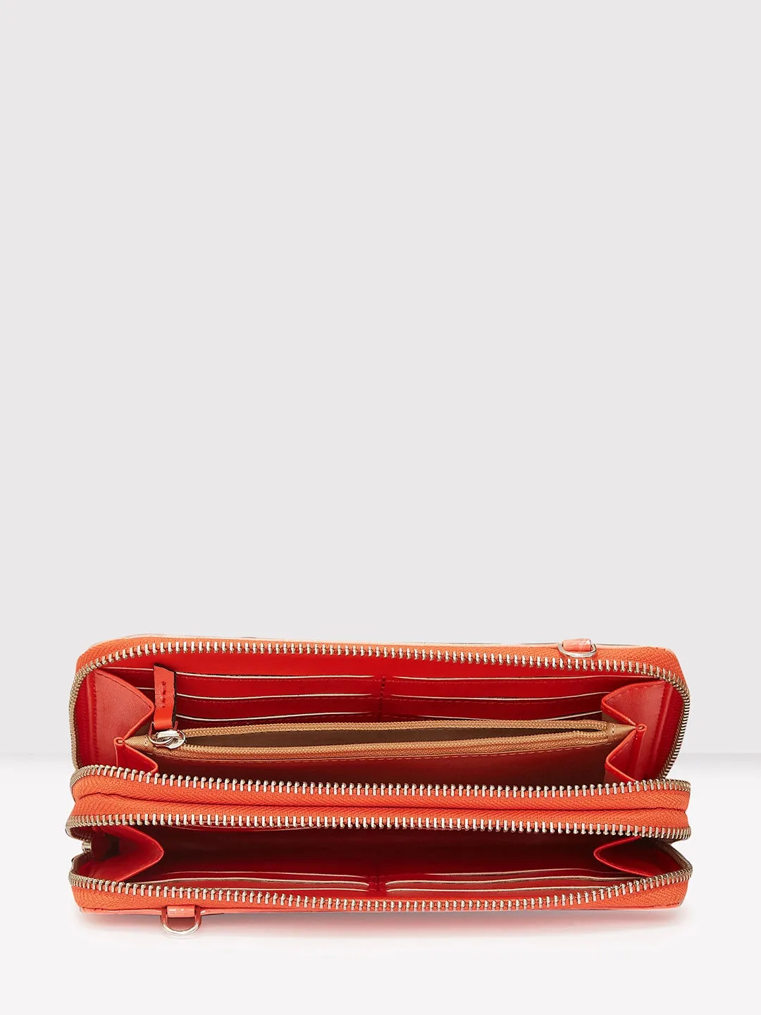 Caprese Eva Sling Large Coral Zip Around Wallet