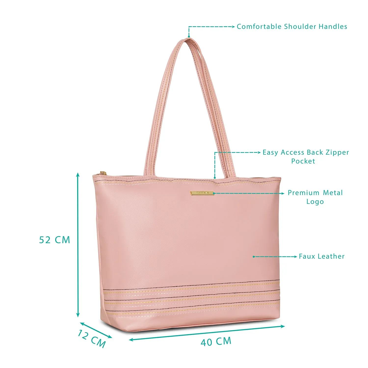 Caprese Evie Large Coral Tote Bag