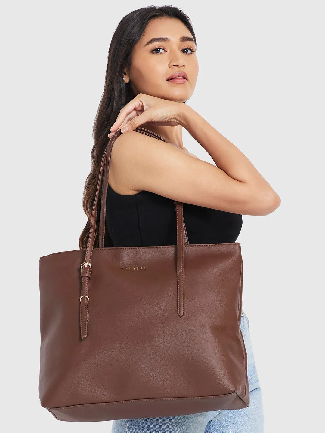 Caprese Lyla Large Brown Tote Bag