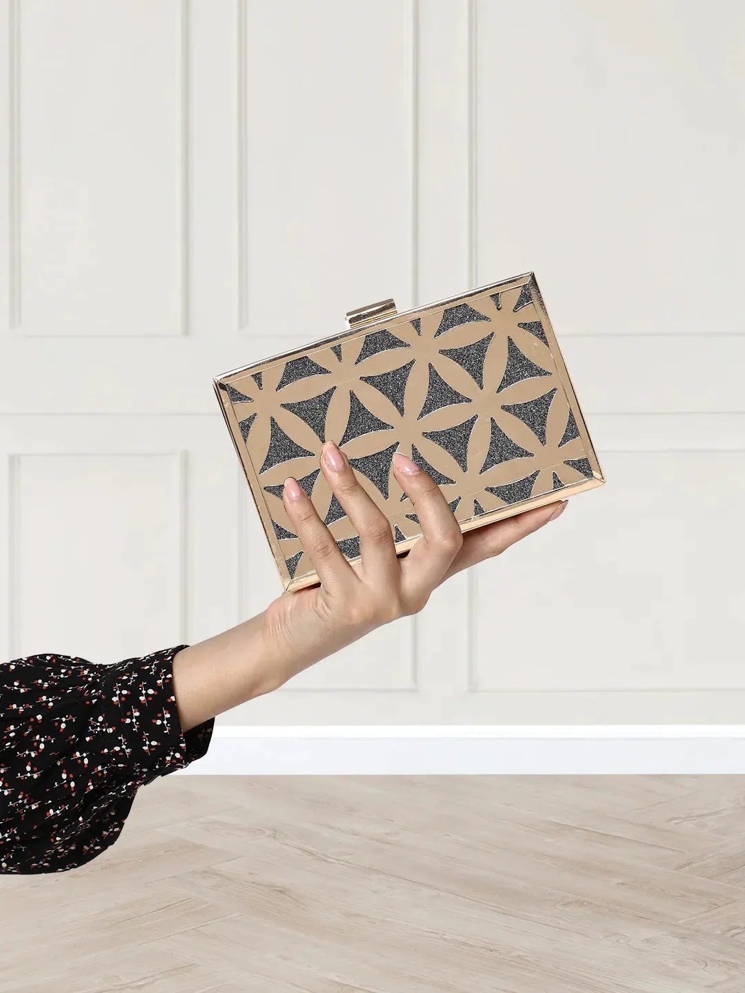 Caprese Party Junie Small Gunmetal Clutch