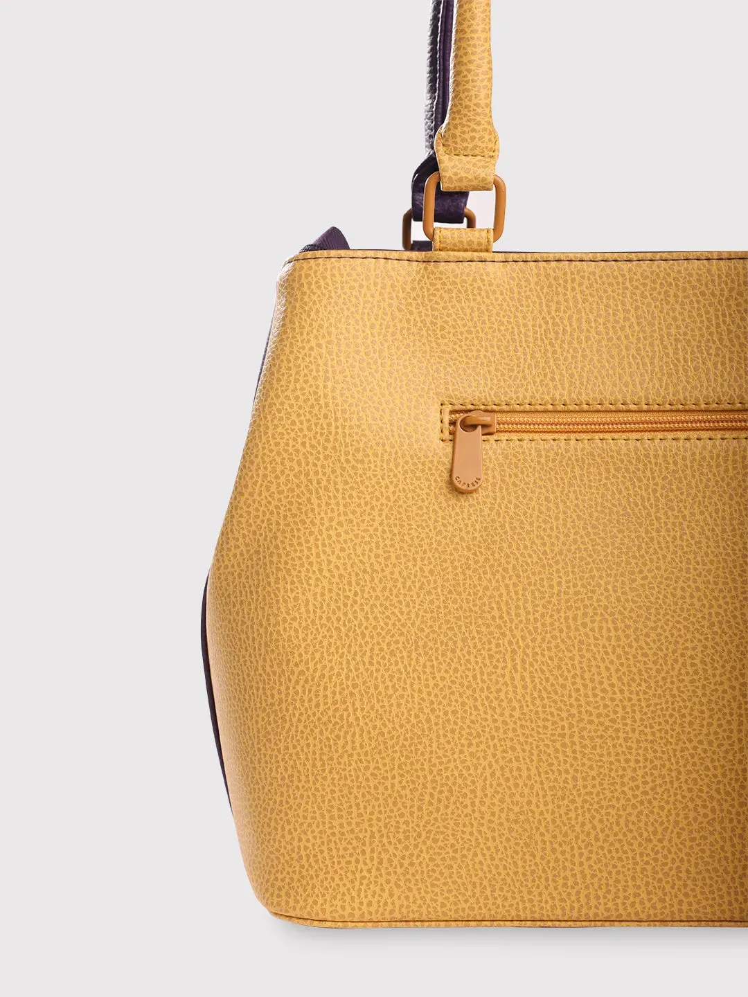 Caprese Pebble Medium Grape Yellow Tote Bag