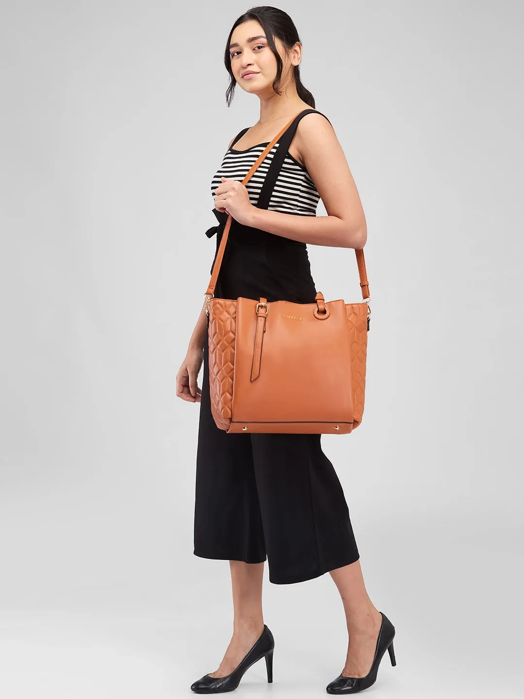 Caprese Sabrina Large Tan Tote Bag
