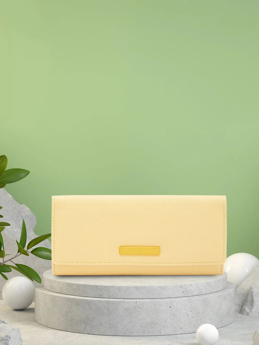 Caprese Sophia Medium Yellow Flap Wallet