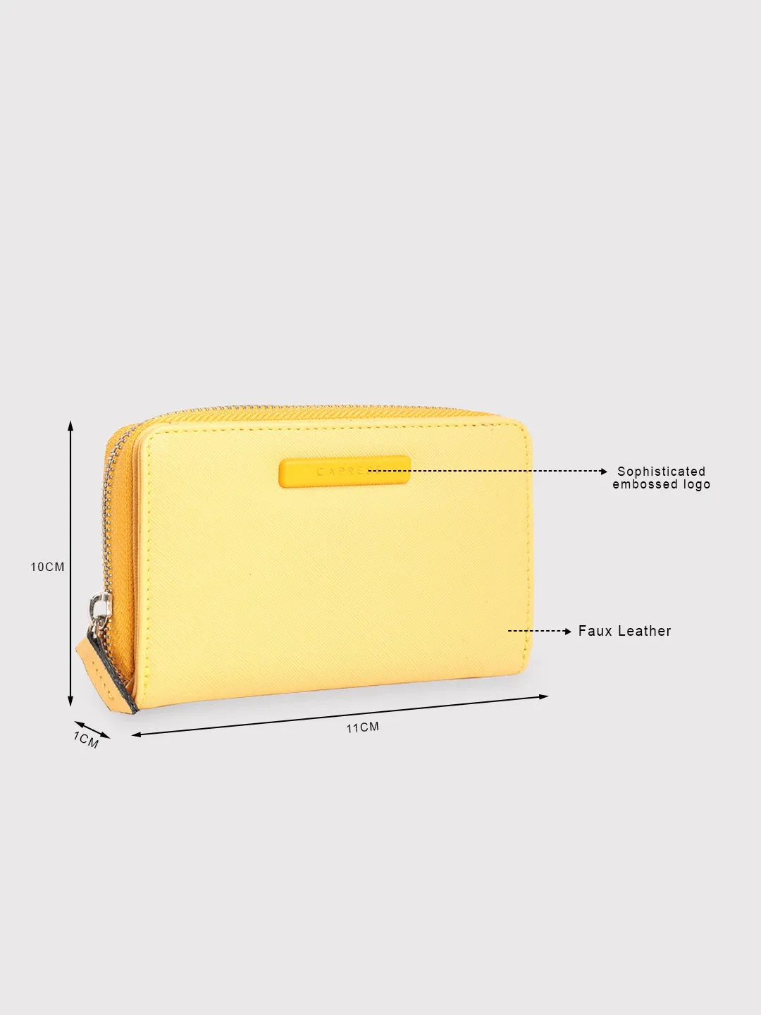 Caprese Sophia Small Yellow Zip Around Wallet