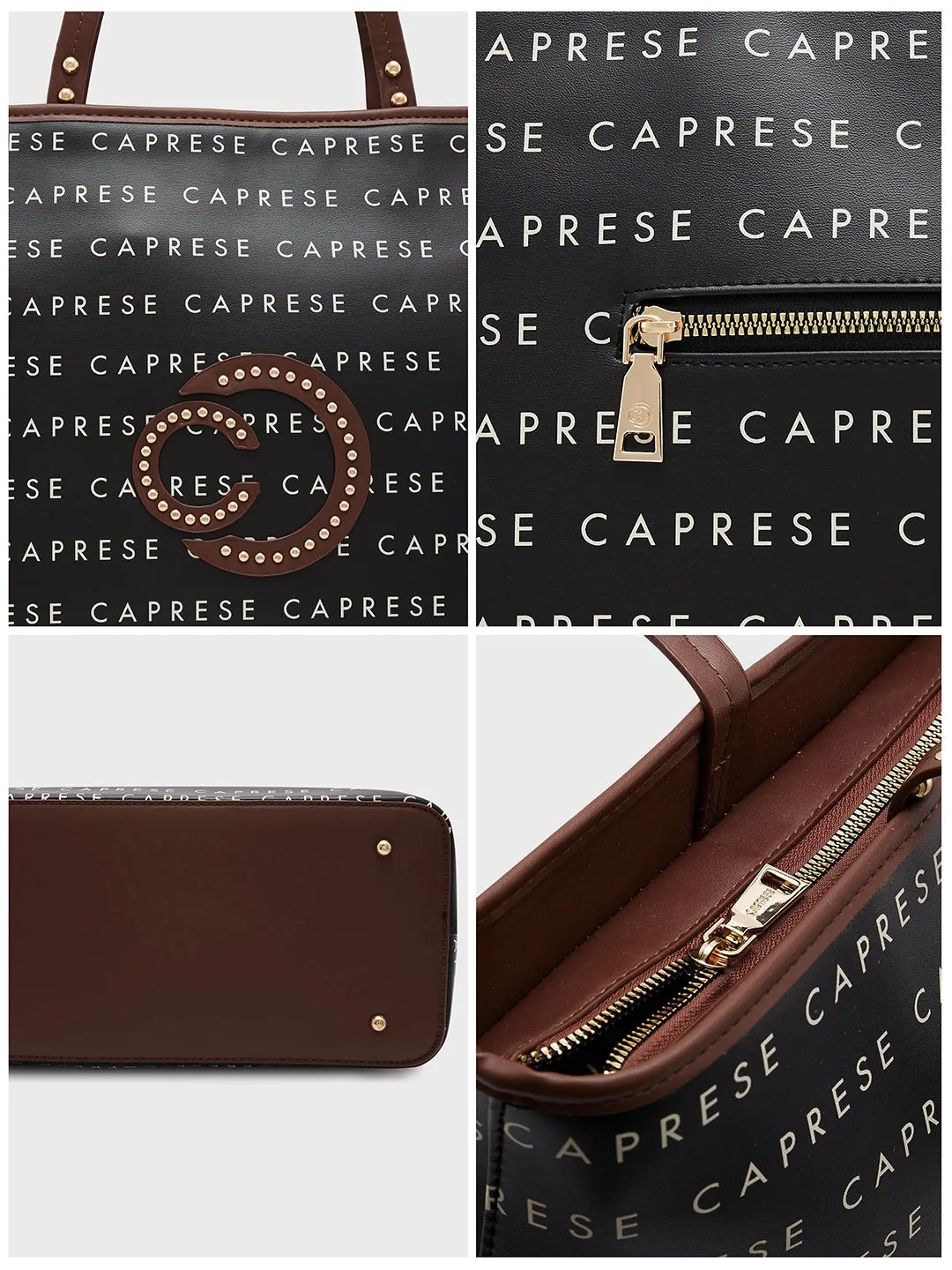 Caprese Topaz Large Black Tote Bag