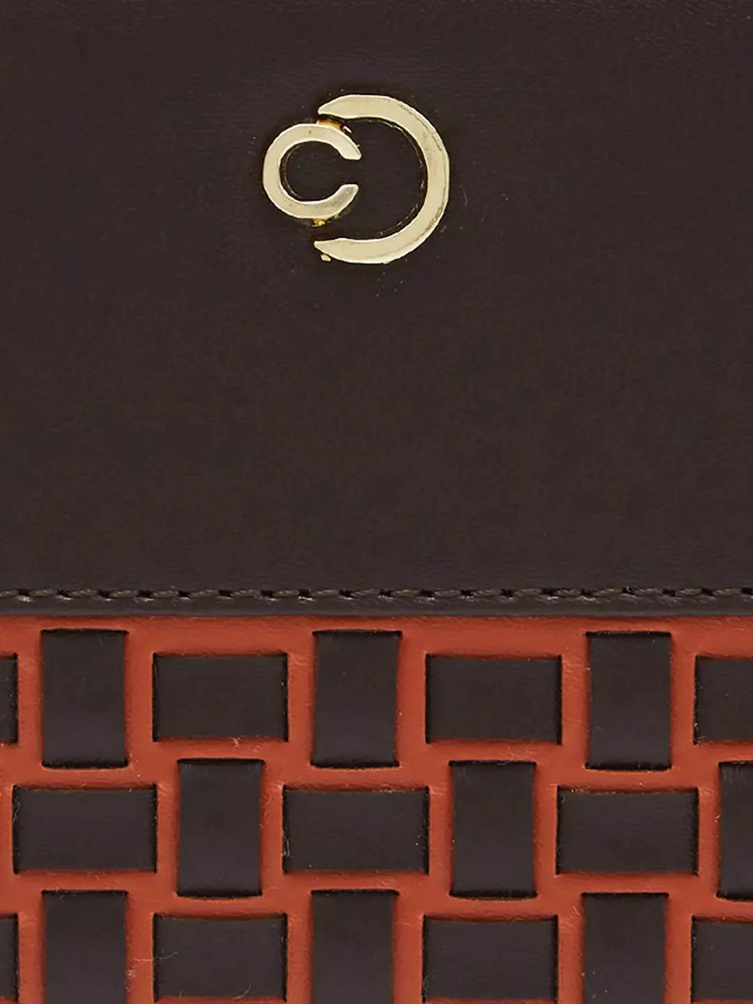 Caprese Zeta Quilted Large Chocolate Zip Around Wallet