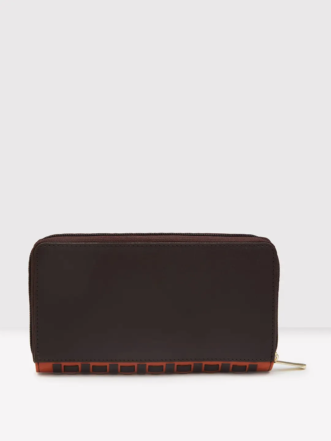 Caprese Zeta Quilted Large Chocolate Zip Around Wallet