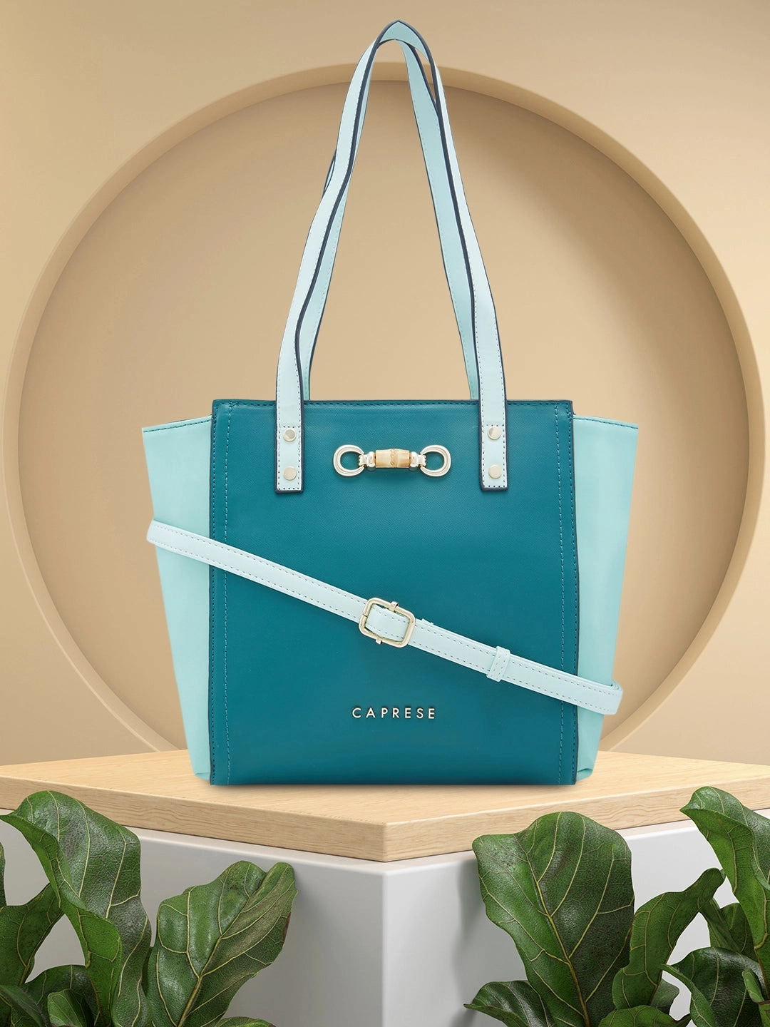 Caprese Eva Medium Dark Green Satchel Bag
