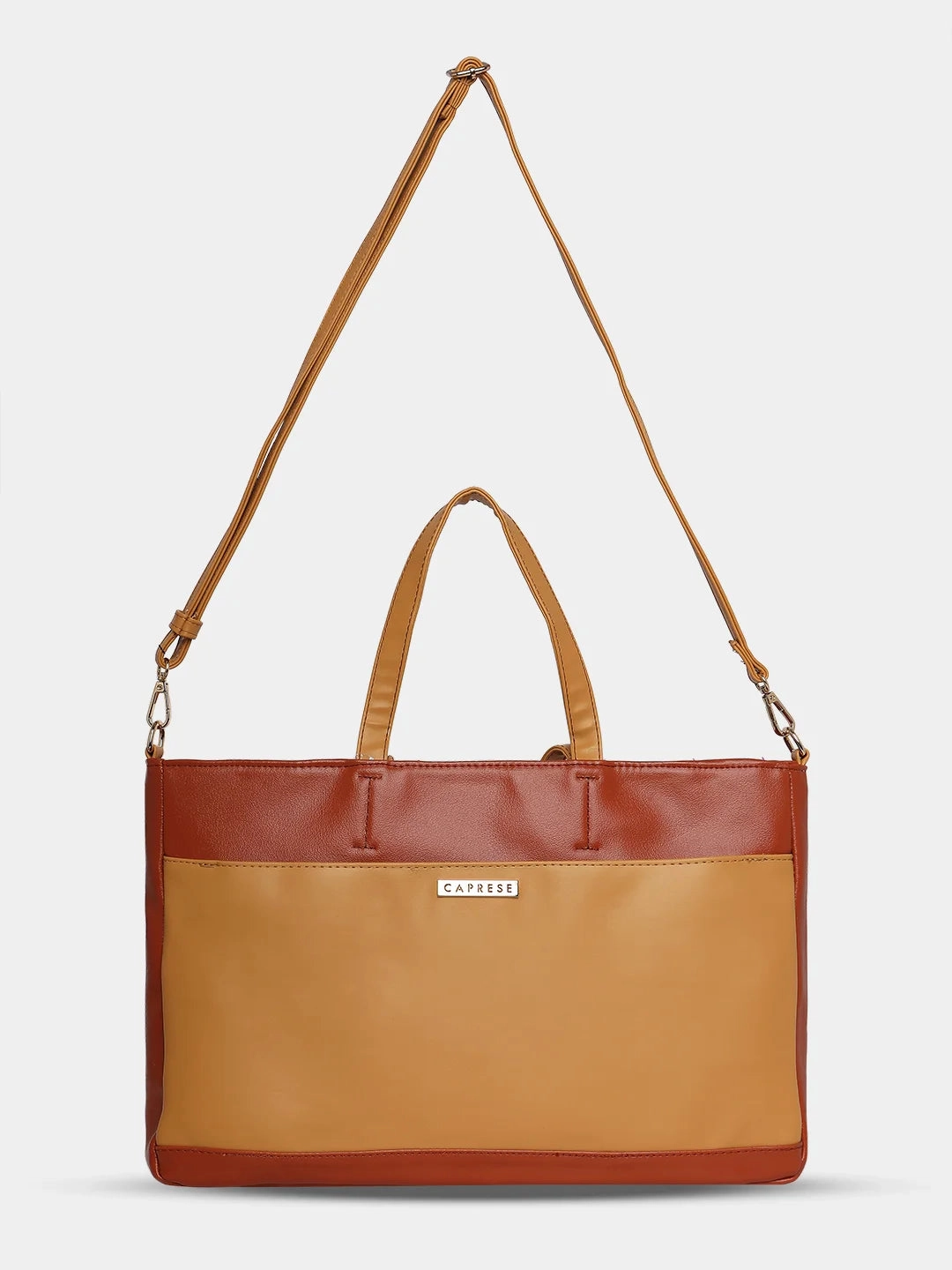 Caprese Ollie Large Tan Laptop Satchel Bag
