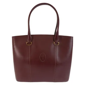 Cartier Leather Shoulder Bag Tote Bag (Pre-Owned)