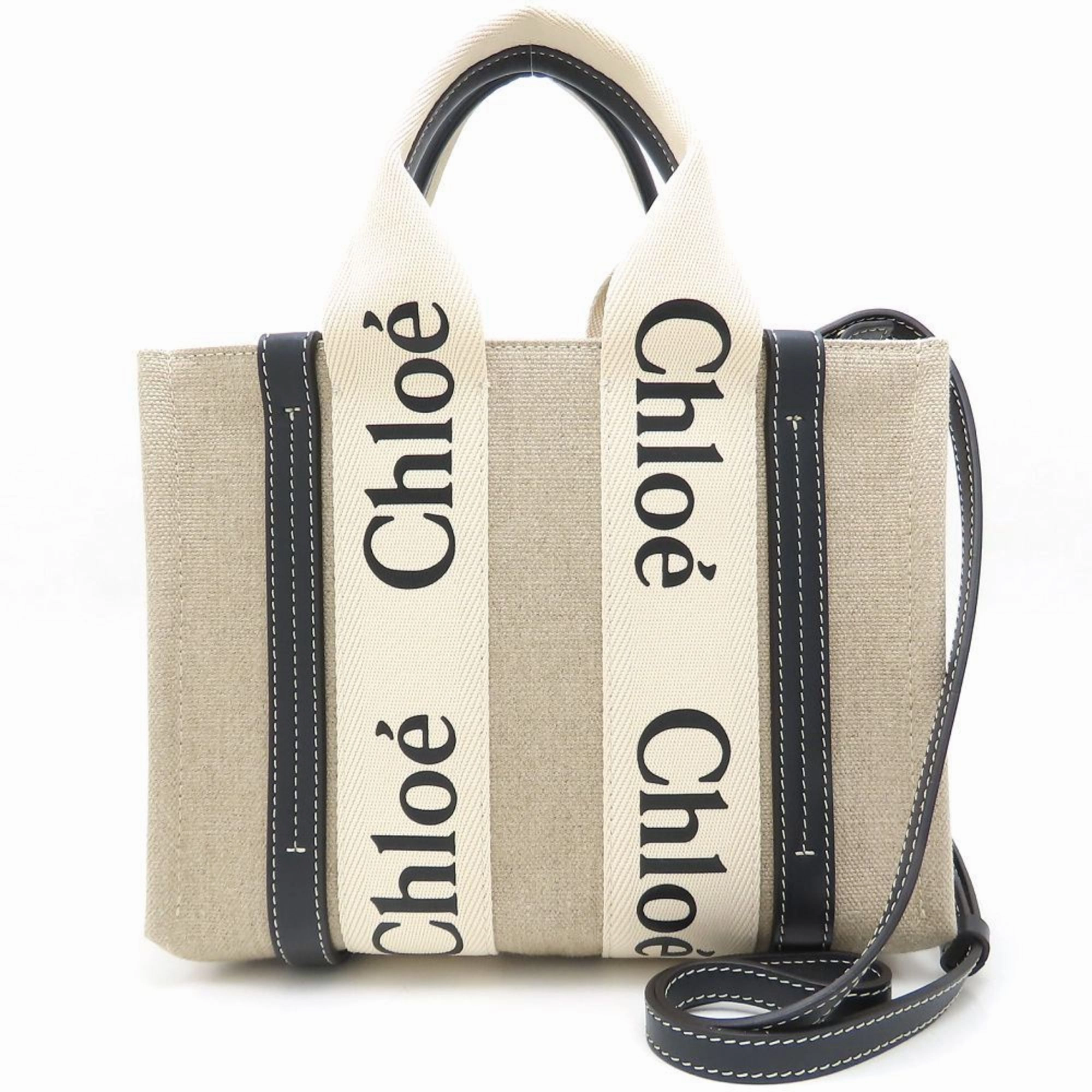 Chlo blue Linen Leather Handbag (Pre-Owned)