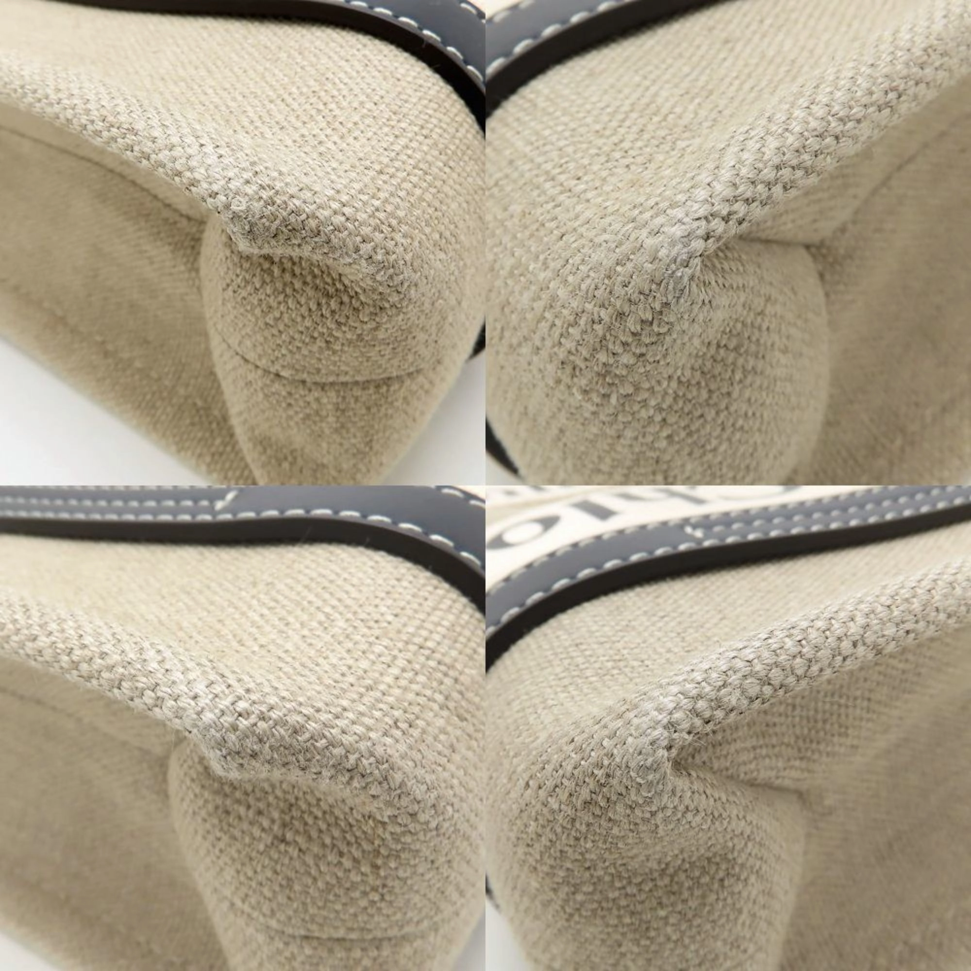 Chlo blue Linen Leather Handbag (Pre-Owned)