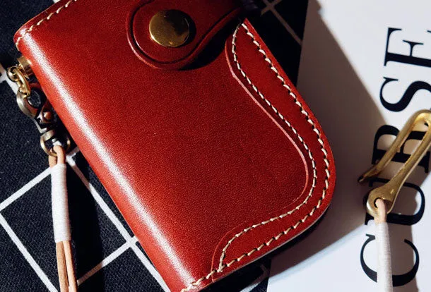 Cool Leather Mens Key Wallet Small Chain Wallet for Mens