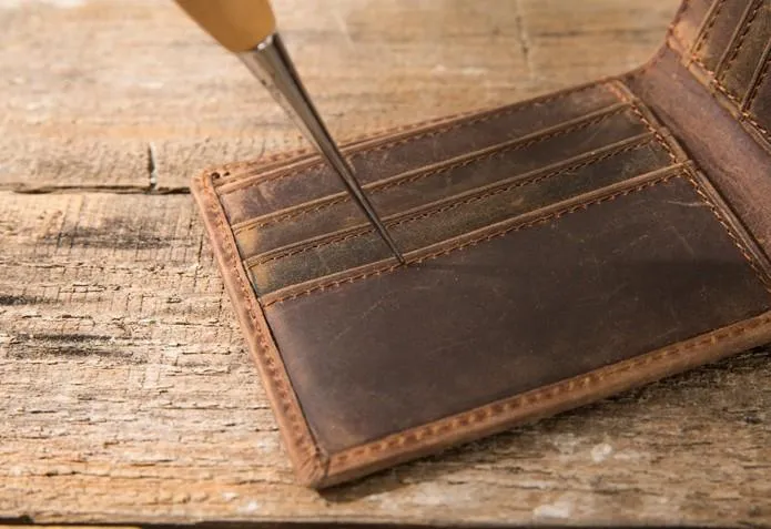Cool Leather Mens Small Wallet Bifold Vintage Slim billfold Wallet for Men