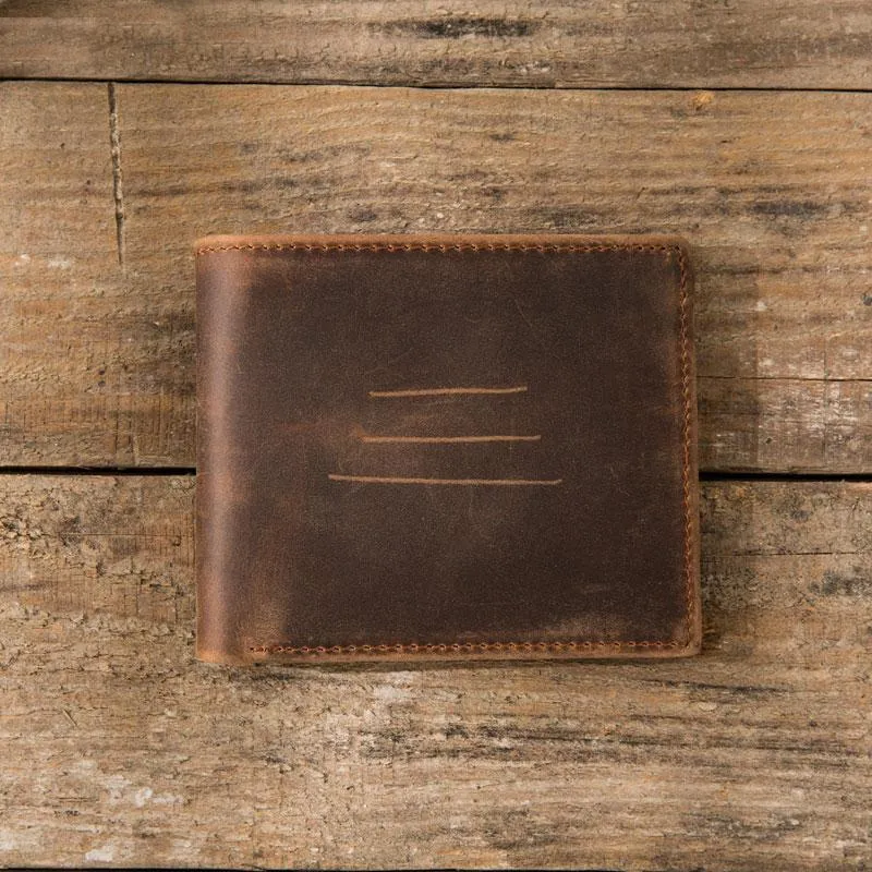 Cool Leather Mens Small Wallet Bifold Vintage Slim billfold Wallet for Men