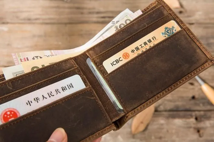 Cool Leather Mens Small Wallet Bifold Vintage Slim billfold Wallet for Men