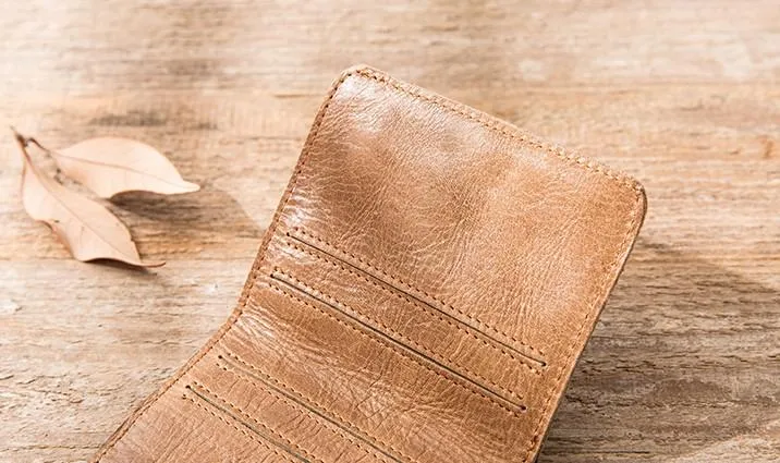 Cool Leather Mens Small Wallets Bifold billfold Wallet Slim Front Pocket Wallet for Men