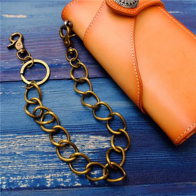 Cool Men's Brass Pants Chain Gold Punk Fashion Gold Wallet Chains For Men
