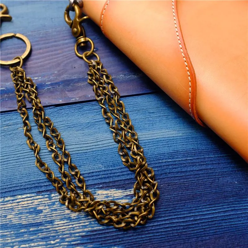Cool Men's Brass Pants Chain Gold Punk Fashion Gold Wallet Chains For Men